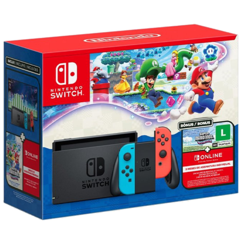 Console Nintendo Switch Bundle Super Mario Bros. Wonder Nintendo 32GB Neon
